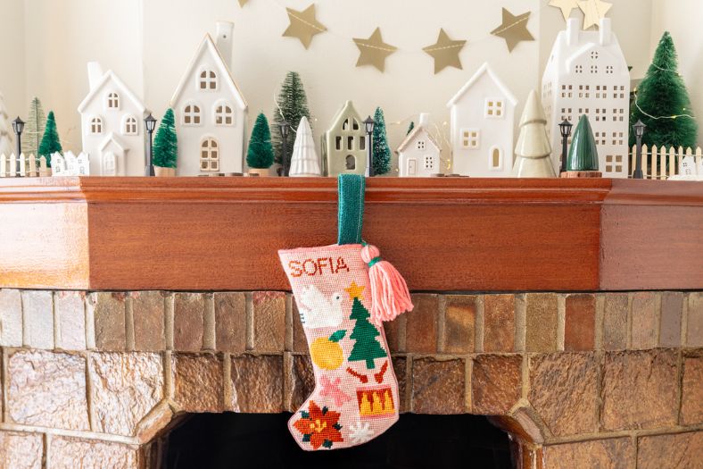 Christmas Needlepoint Stocking kit by Unwind Studio