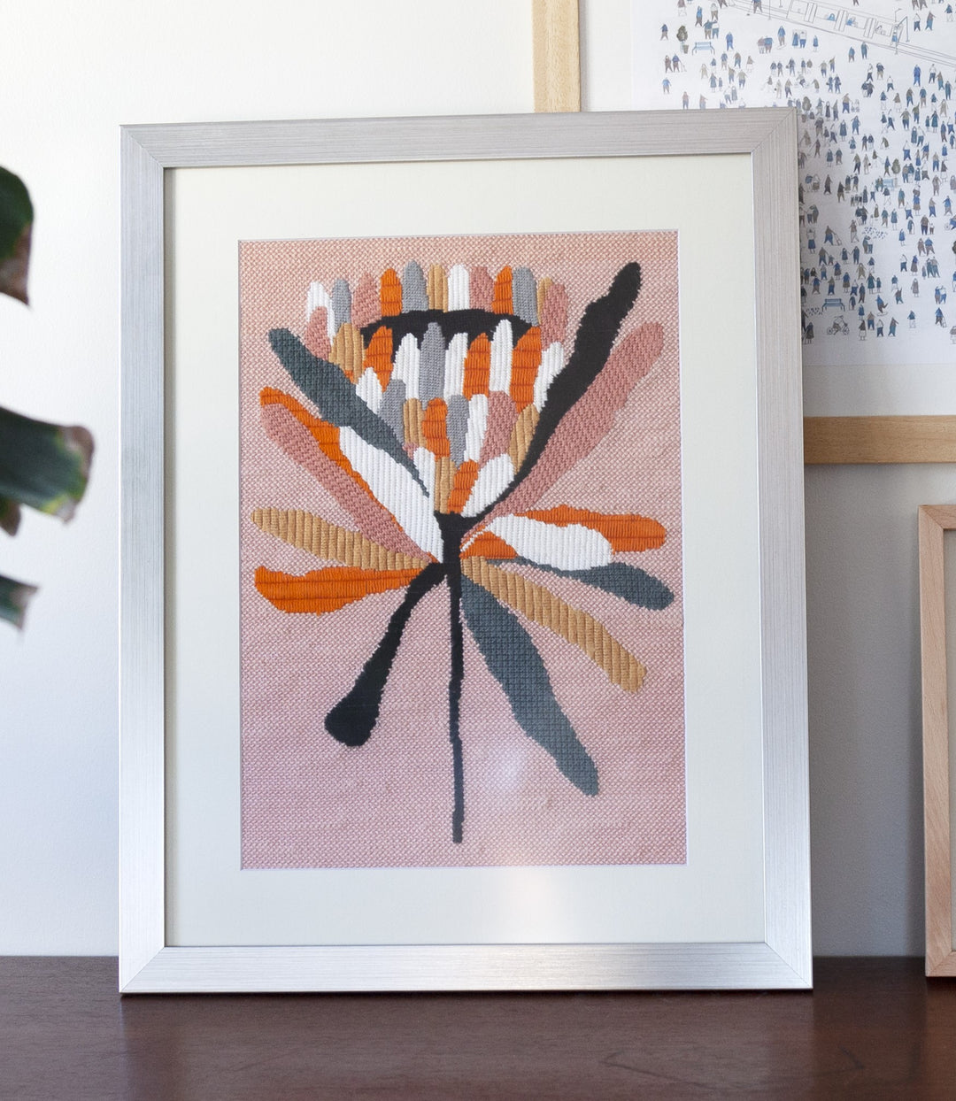 Pink Ice Protea Finished Canvas Stitch Guide