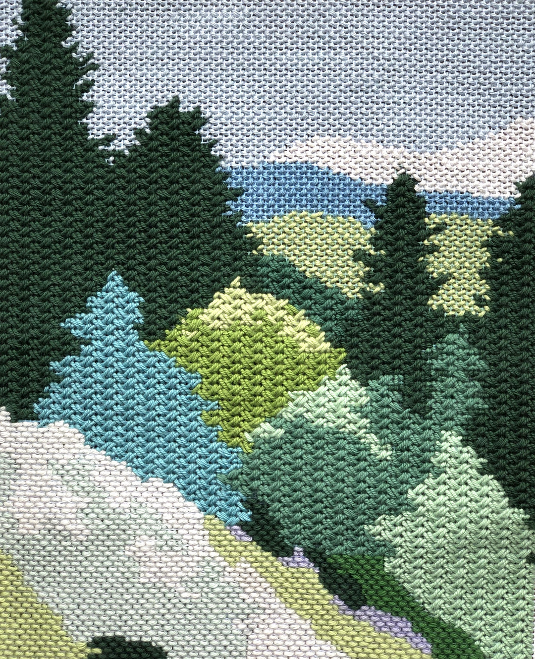 Spring Mountain Finished Needlepoint Canvas Stitch Guide