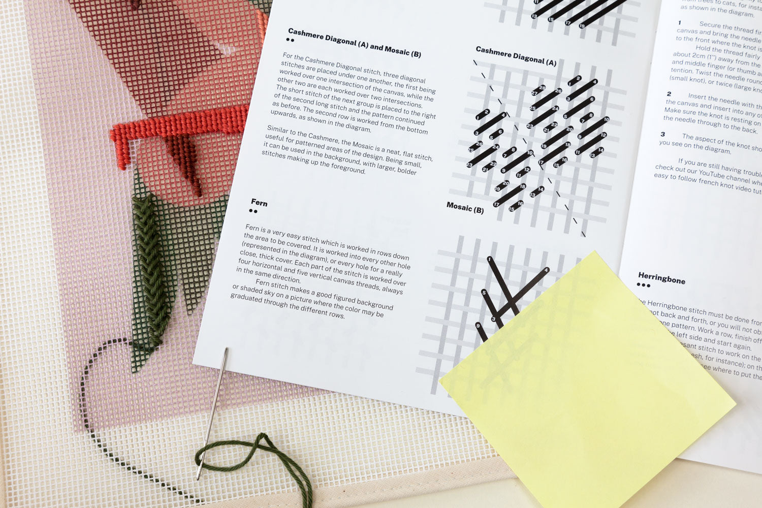 How to do compensation stitches in needlepoint