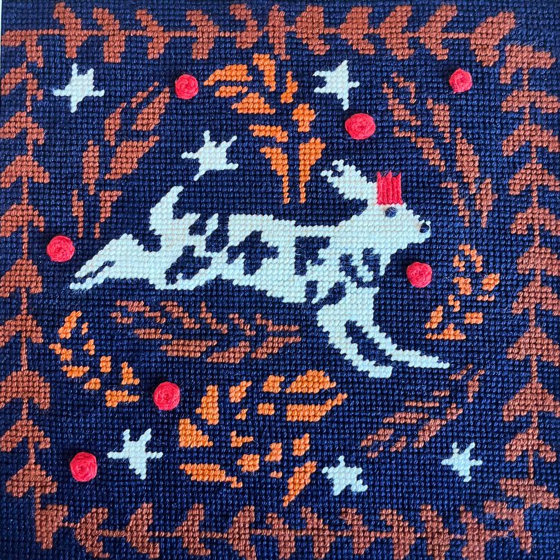 Hares Running in the Night Needlepoint Kit - Stitch Guide