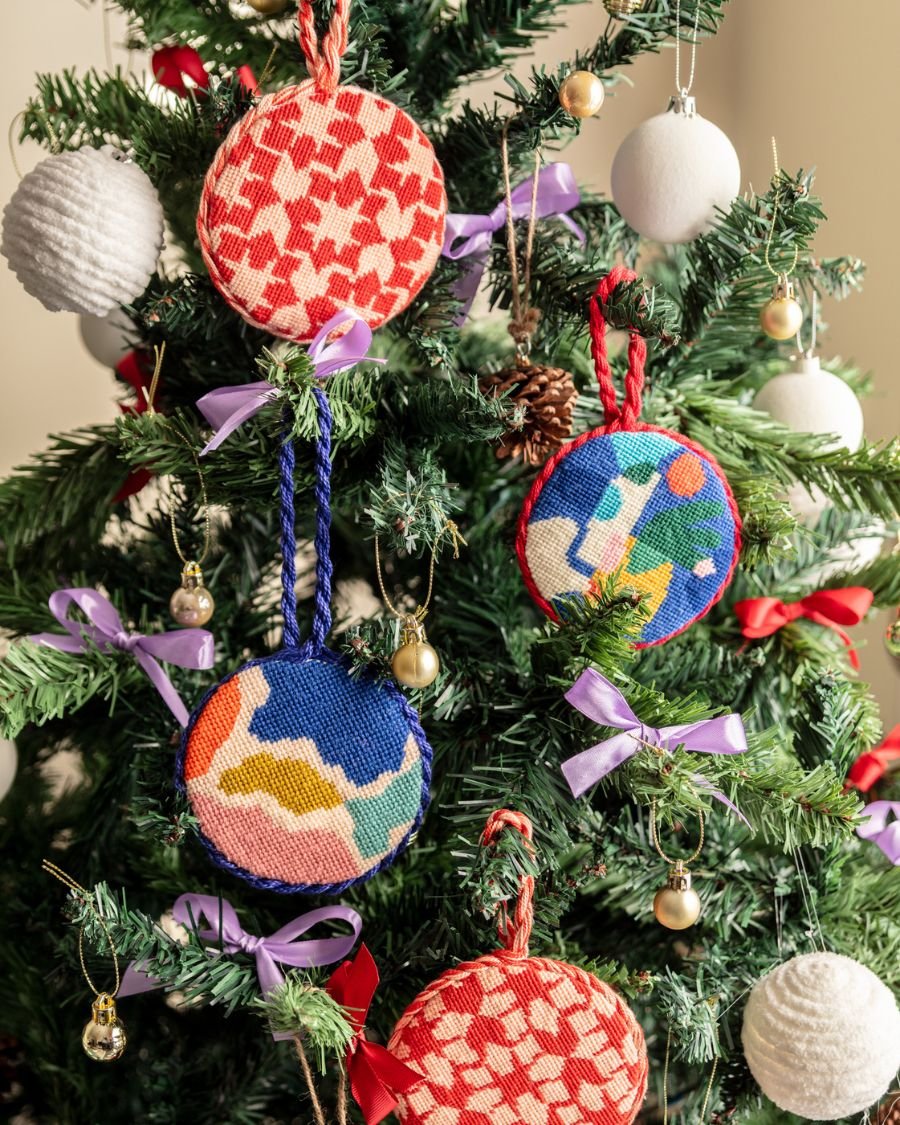 Needlepoint Christmas Ornaments Kits - Unwind Studio