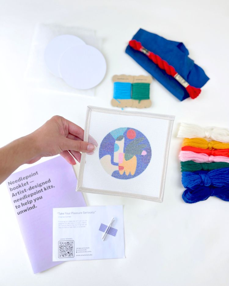 Bauble Flora Needlepoint Ornament Kit by Unwind Studio