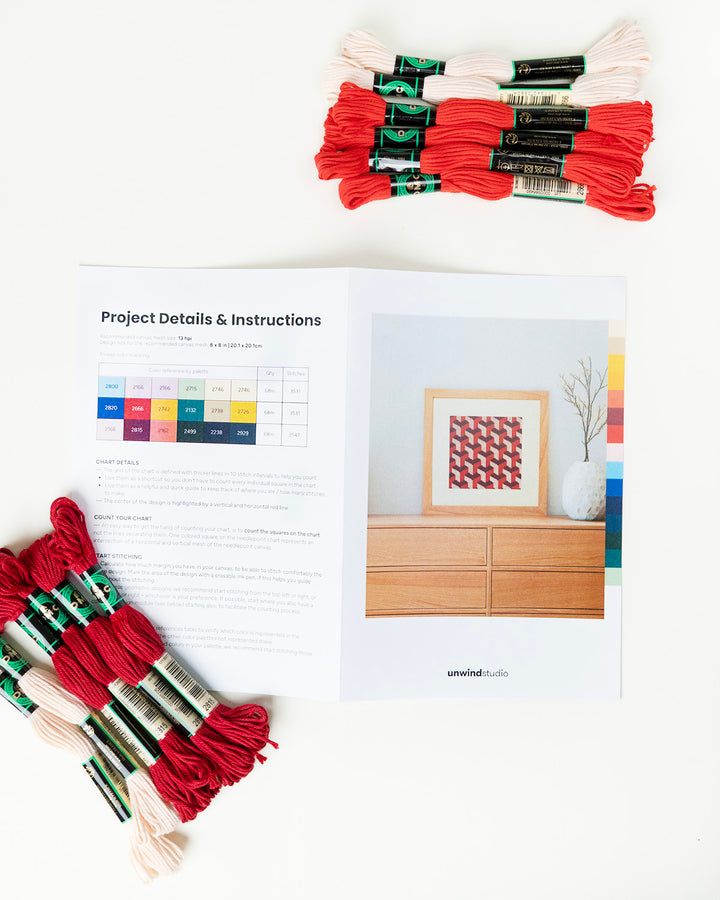 Tumbling Blocks V3: Needlepoint Counted Kit