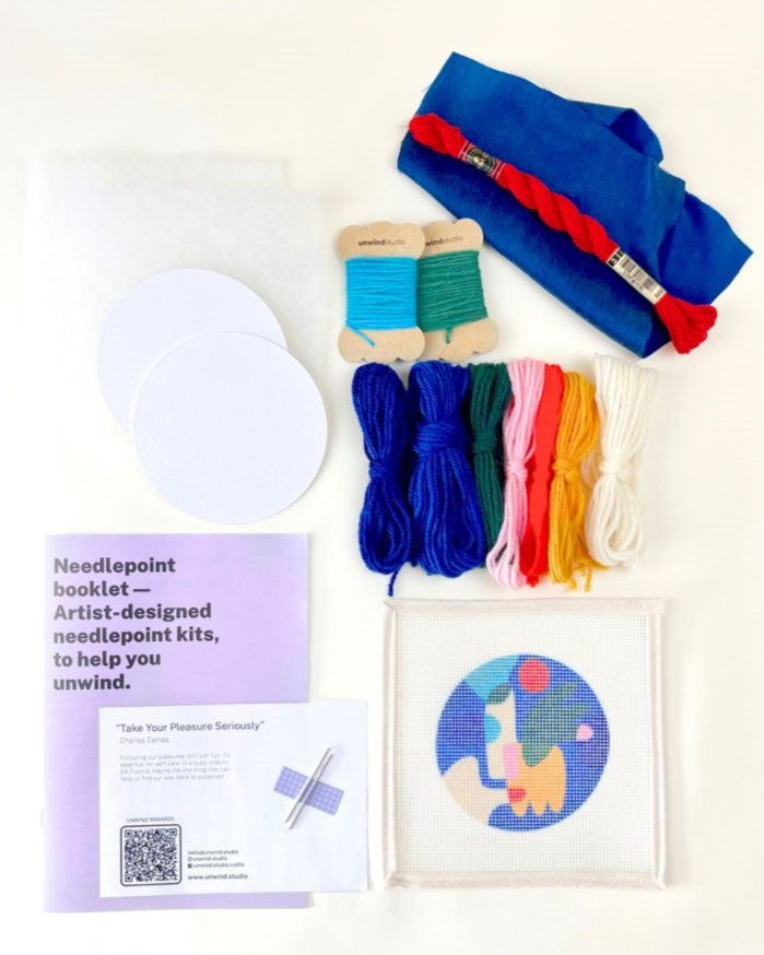 Bauble Flora Needlepoint Ornament Kit by Unwind Studio