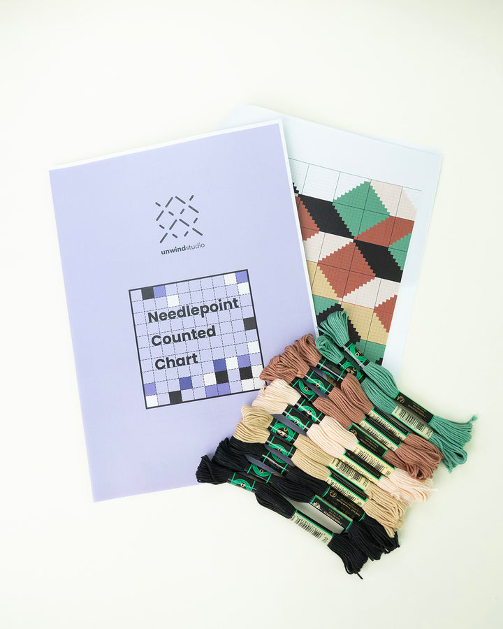 Escher Tumbling Blocks V2 Needlepoint Kit (Counted Canvas)