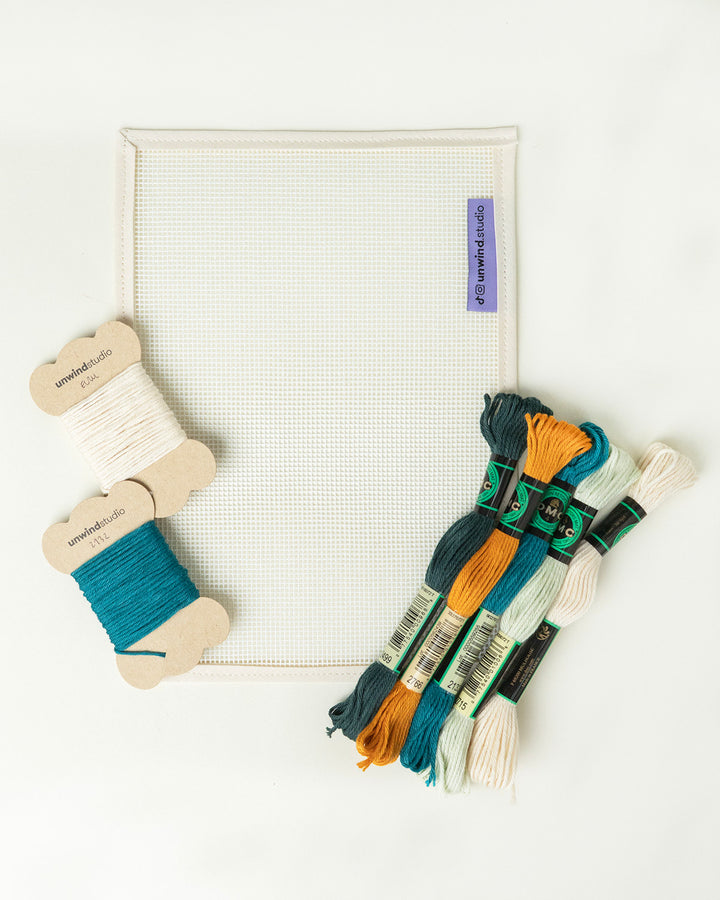 Tumbling Blocks V4: Needlepoint Counted Kit for Clutch Insert