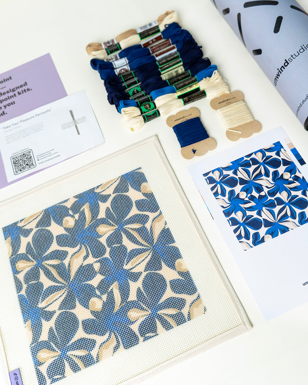 Stickset „Blaue Blumen“