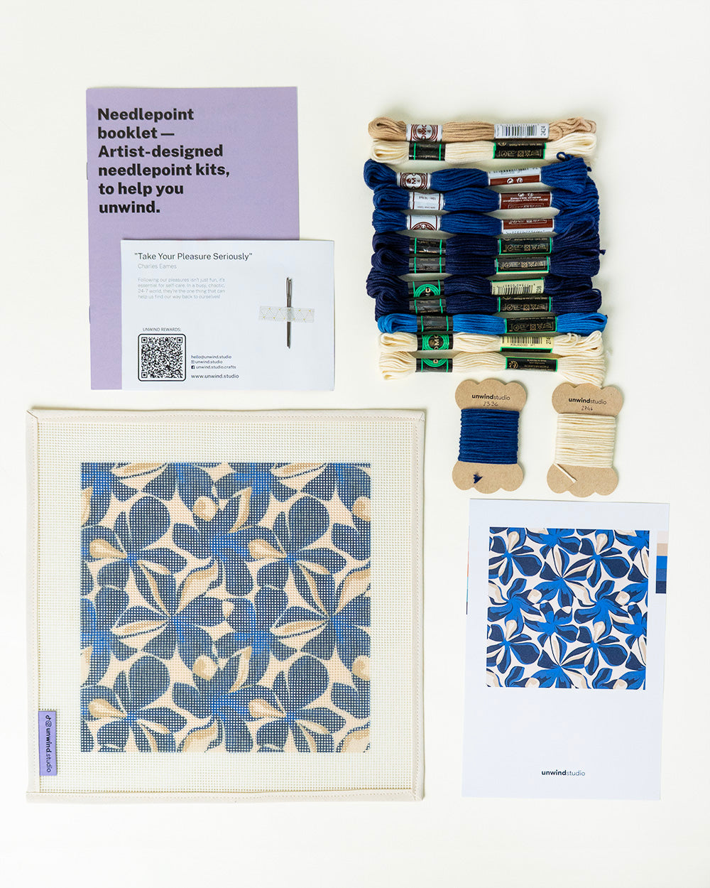 Stickset „Blaue Blumen“