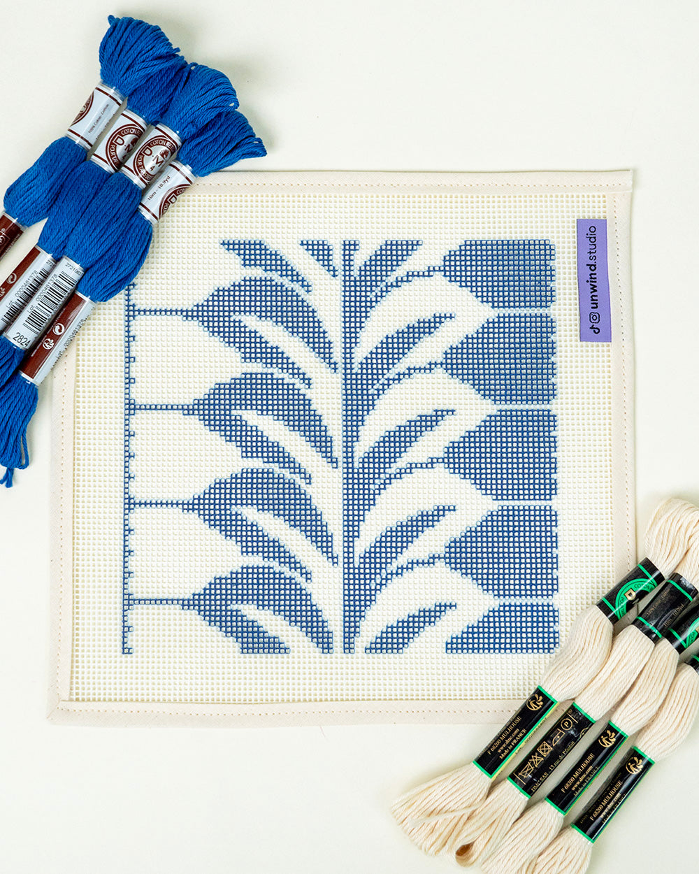 Blue Mirror Sunglasses Case Needlepoint Kit