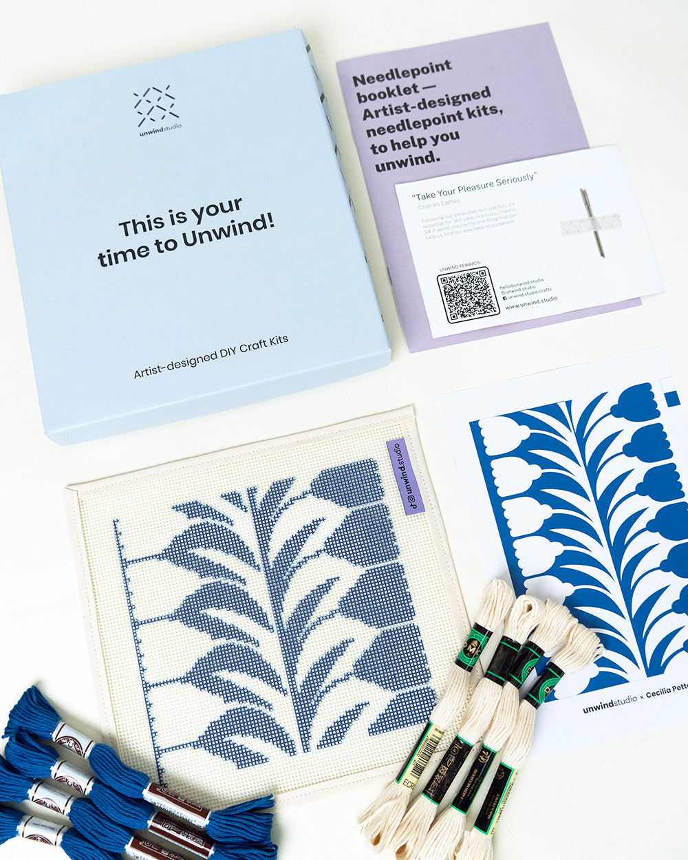 Blue Mirror Sunglasses Case Needlepoint Kit