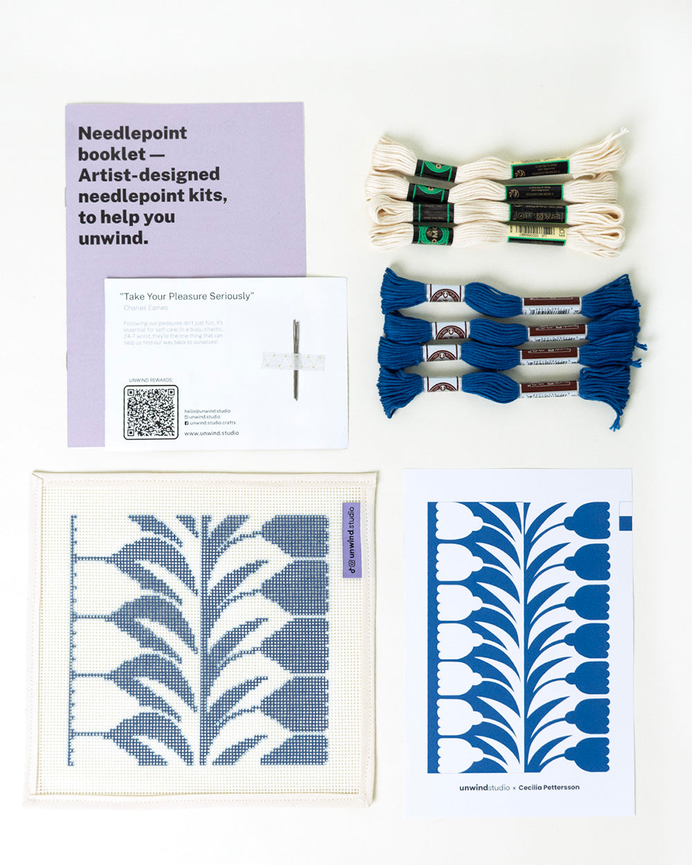 Blue Mirror Sunglasses Case Needlepoint Kit