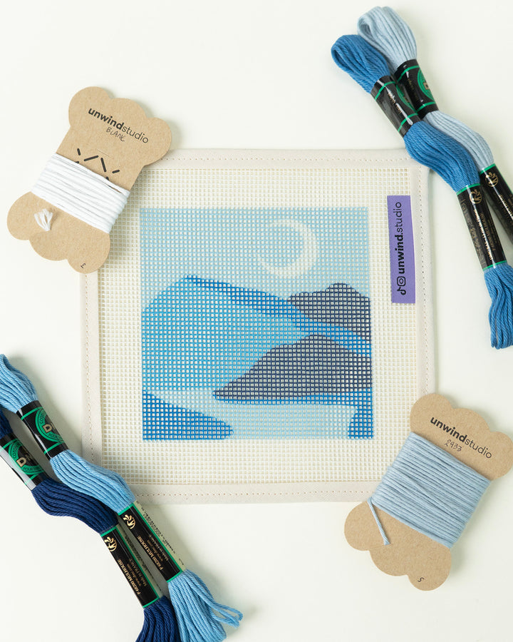 Blue River Coaster- canva and threads