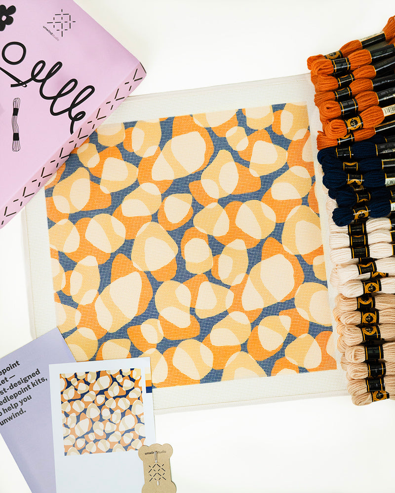 Carambola (Orange & Blue) Needlepoint Cushion Kit