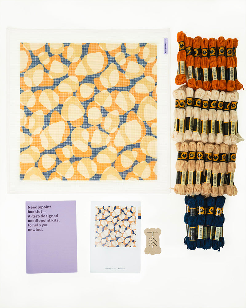 Carambola (Orange & Blue) Needlepoint Cushion Kit