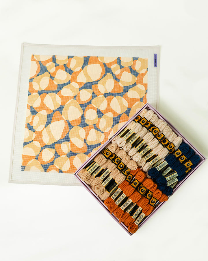 Carambola (Orange & Blue) Needlepoint Cushion Kit