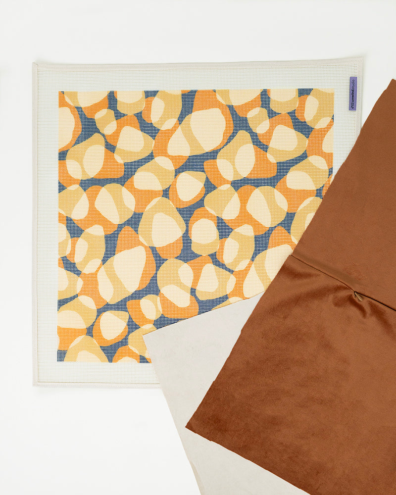 Carambola (Orange & Blue) Needlepoint Cushion Kit