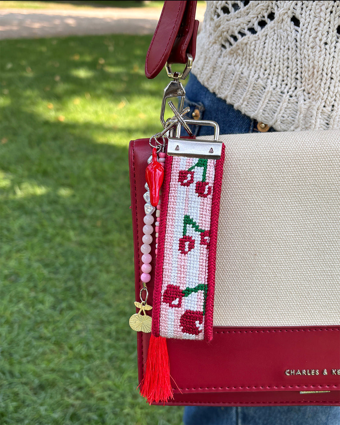 Cherries Key Fob Needlepoint Kit