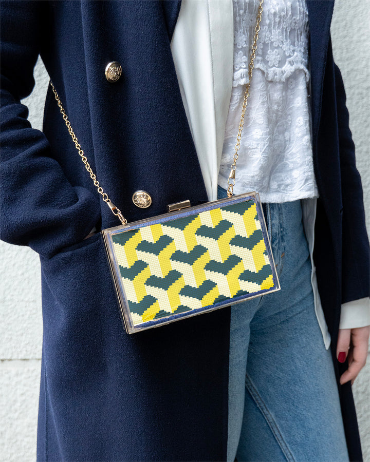 Tumbling Blocks V3: Needlepoint Counted Kit for Clutch Insert