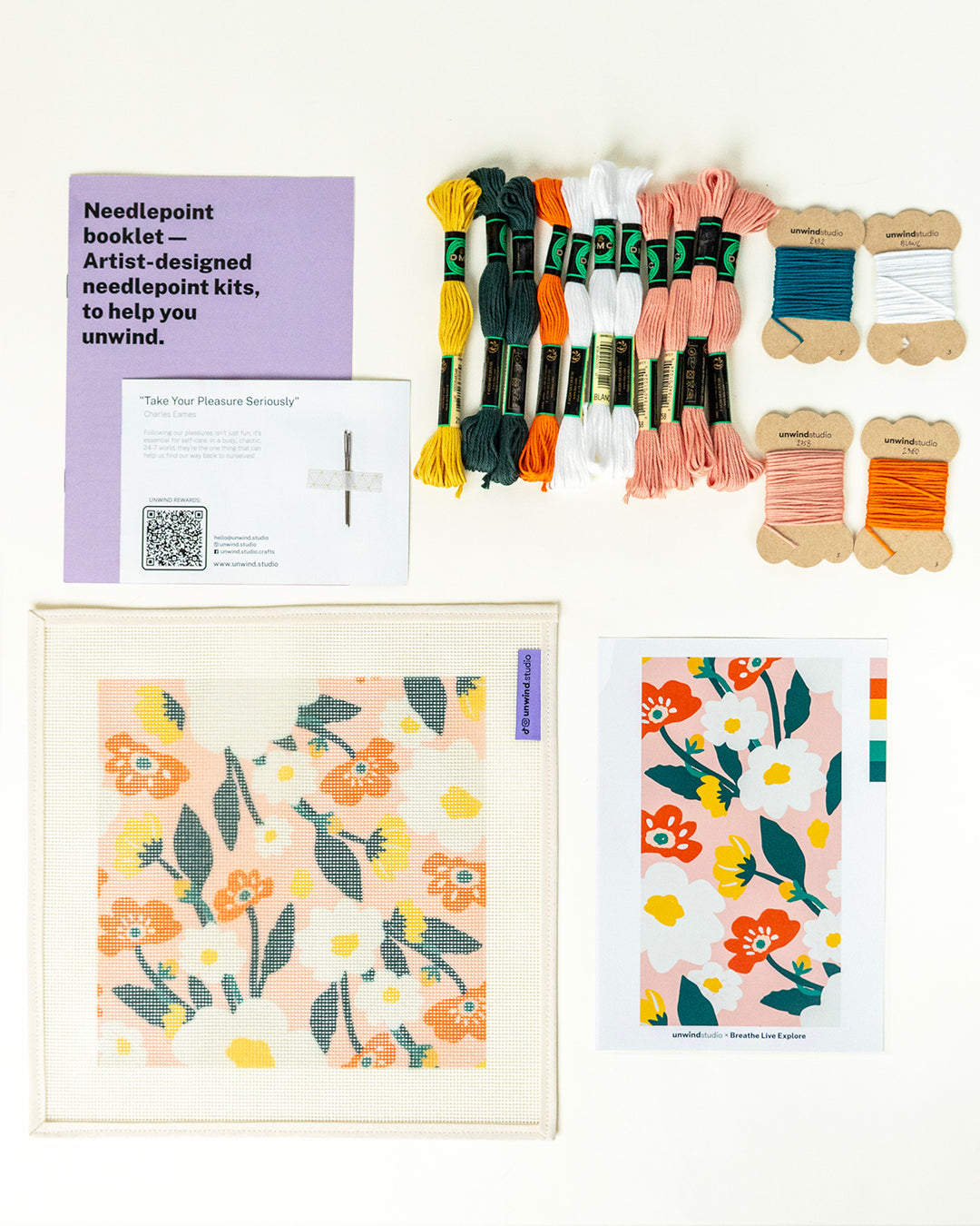 Contemporary Floral Pattern Needlepoint Kit