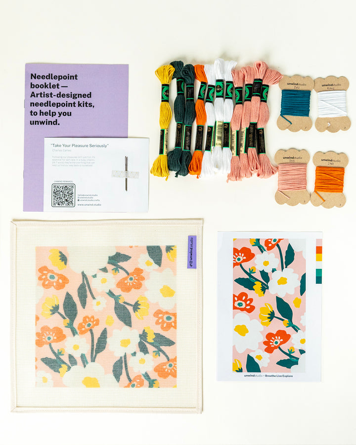 Contemporary Floral Pattern Needlepoint Kit