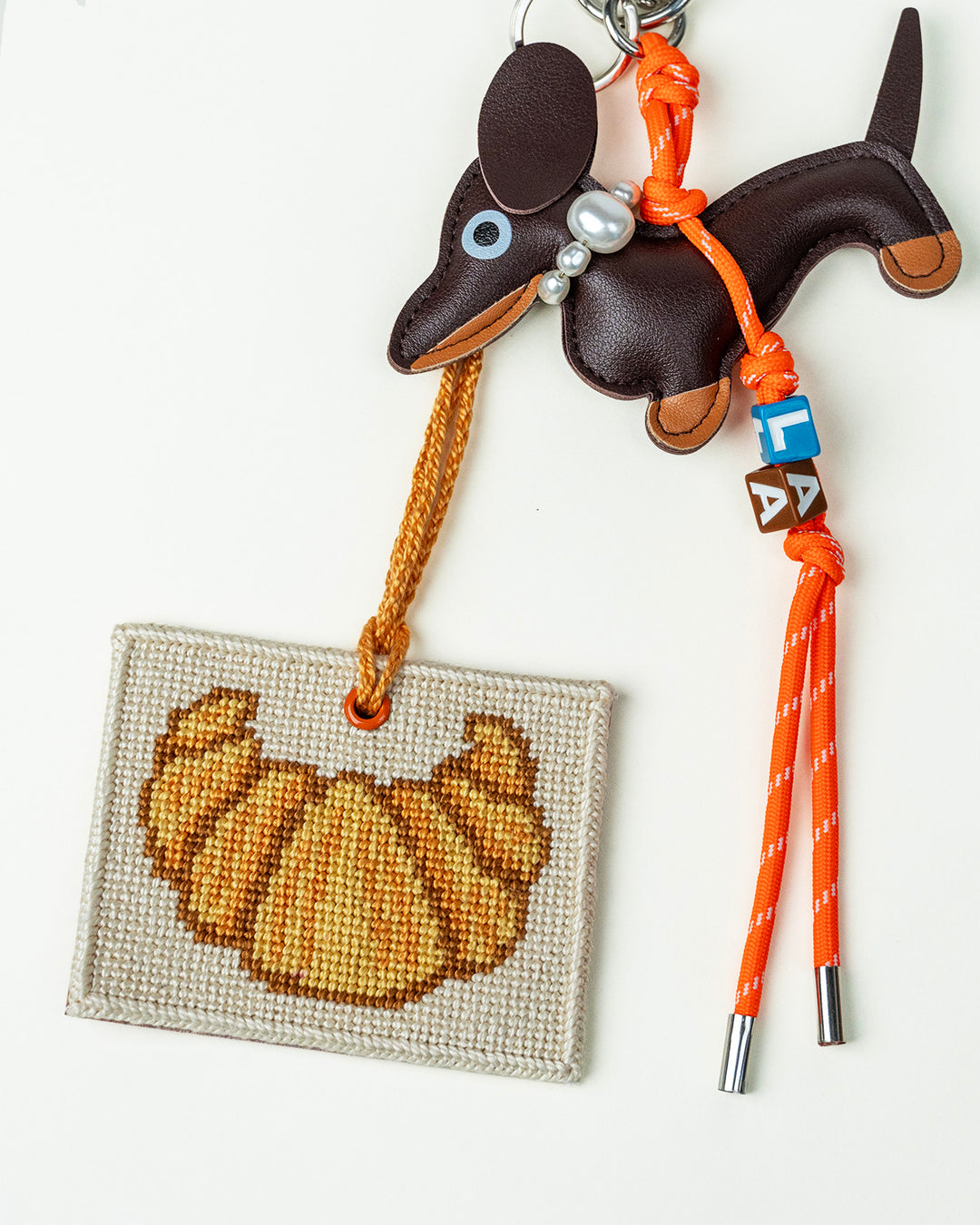 Croissant Bag Charm Needlepoint Kit