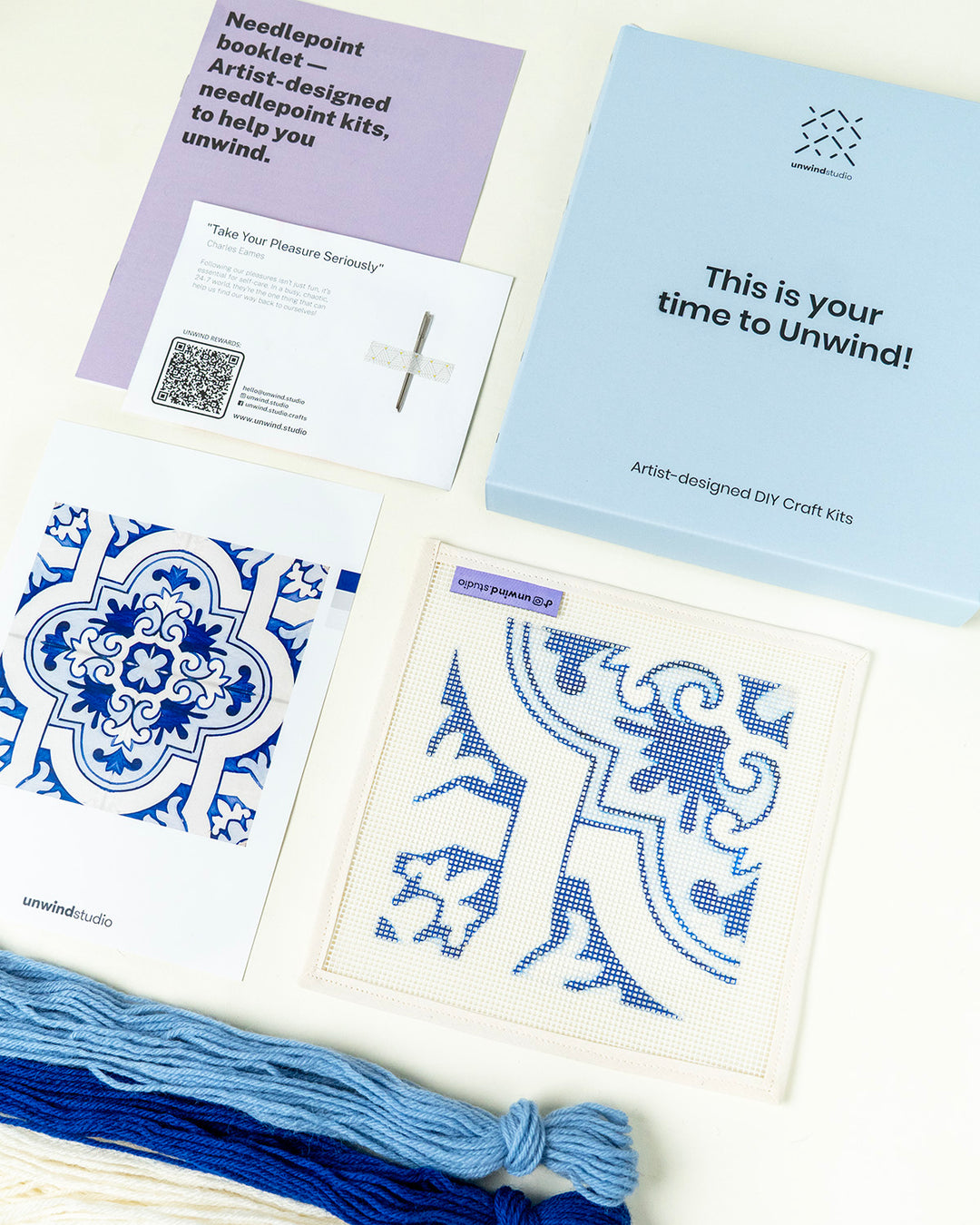 Portuguese Tiles Needlepoint Kit: Cunha by Unwind Studio