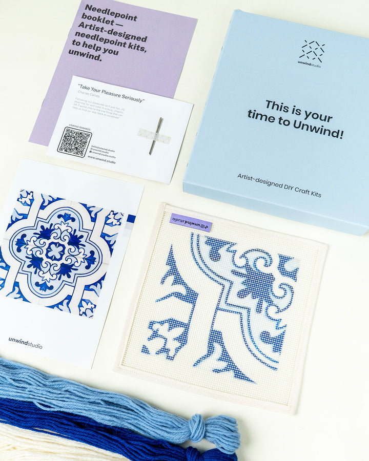 Portuguese Tiles Needlepoint Kit: Cunha by Unwind Studio