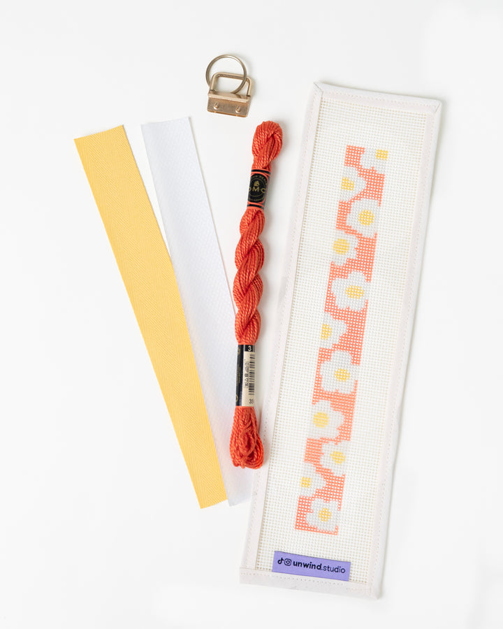 Daisies - Pink Key Fob Needlepoint Kit