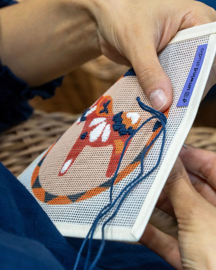 Dala Pferd Rot Gobelinstickerei Ornament set