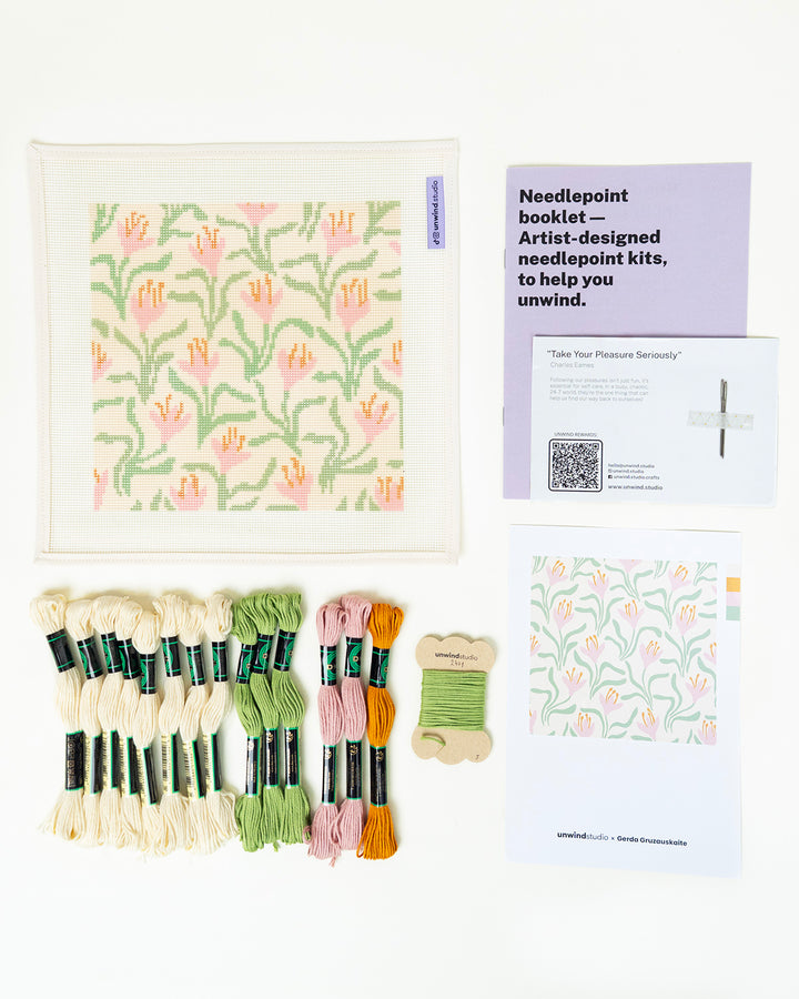 Dancing Blooms Needlepoint Kit