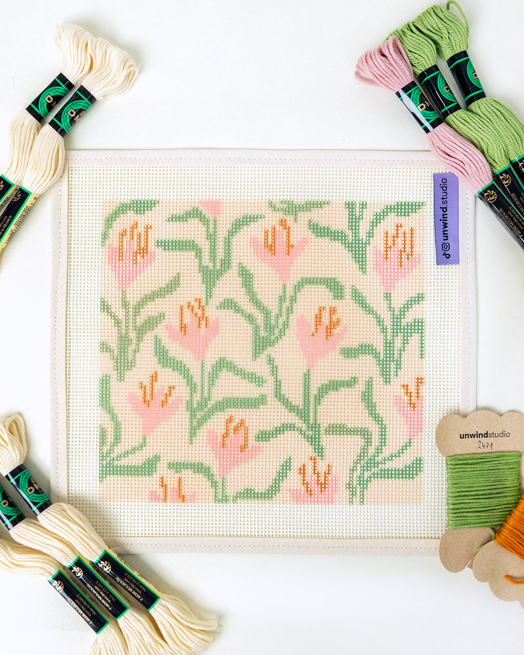 Canevas pour étui à lunettes de soleil Dancing Blooms