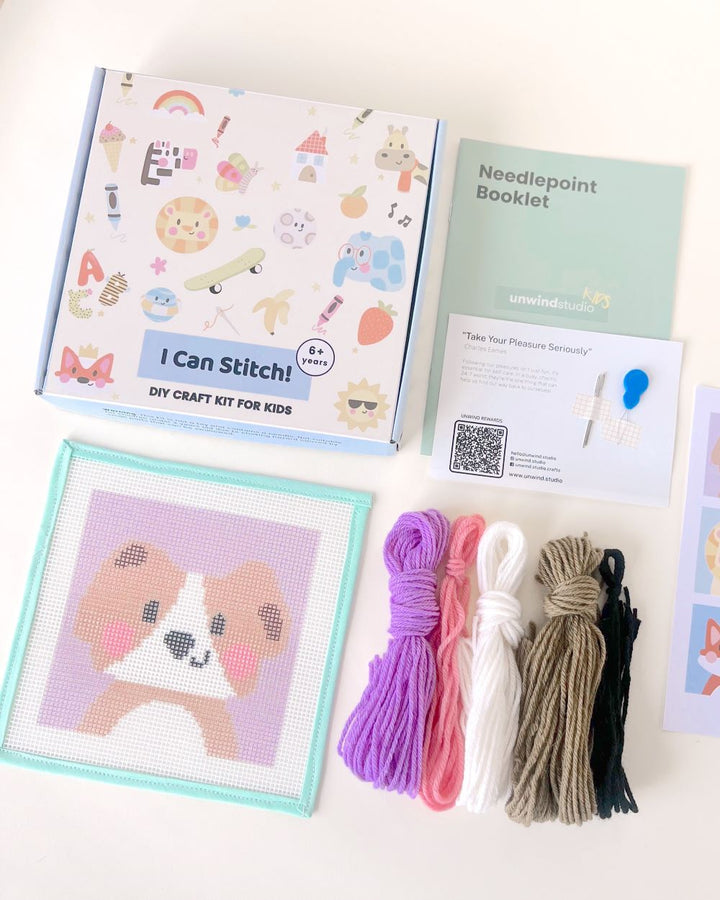 Dog Needlepoint Kit for Kids