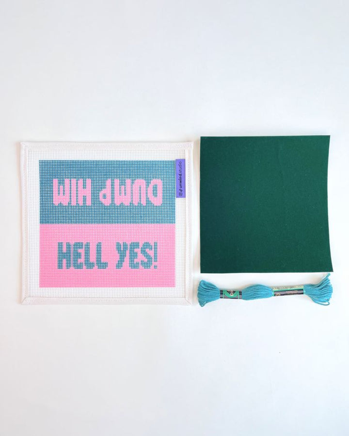 Dump Him/Hell Yes Sunglasses Case Needlepoint Embroidery Kit