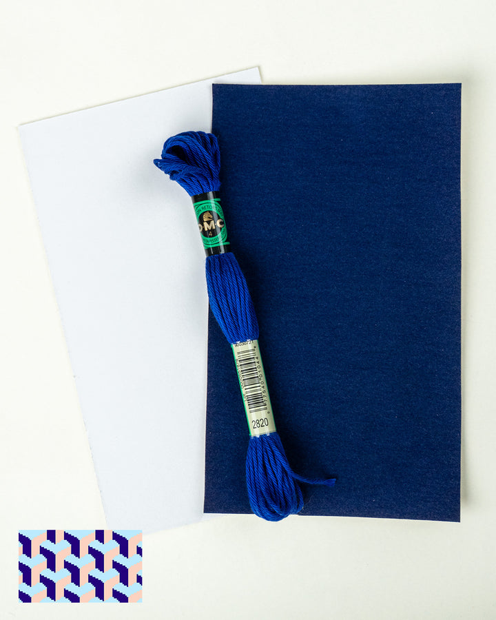 Tumbling Blocks V3: Needlepoint Counted Kit for Clutch Insert