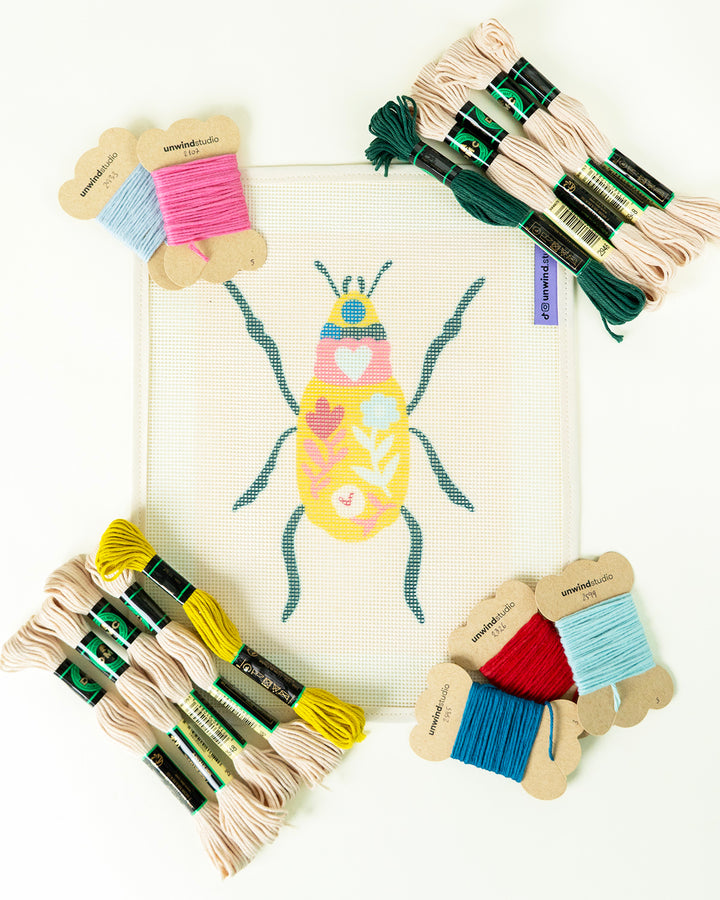 Kit Tapisserie Motif scarabée floral