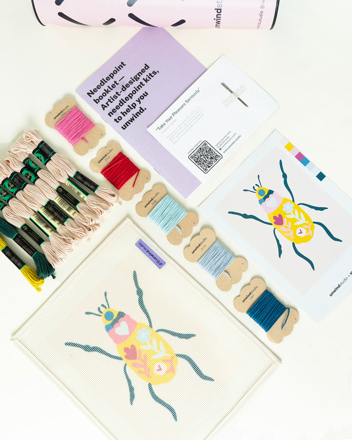 Kit Tapisserie Motif scarabée floral