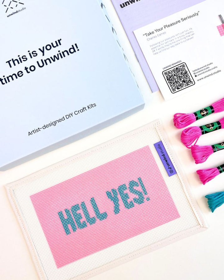 Hell Yes! Needlepoint Kit for Clutch Insert