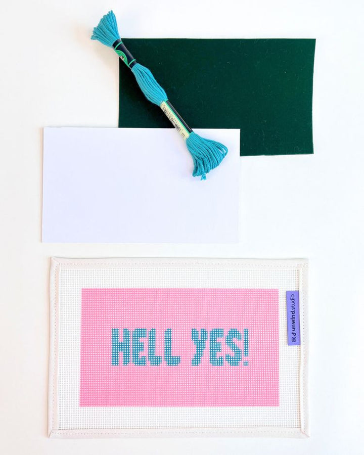 Hell Yes! Needlepoint Kit for Clutch Insert