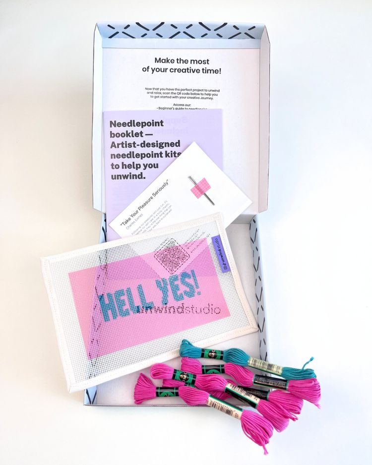 Hell Yes! Needlepoint Kit for Clutch Insert