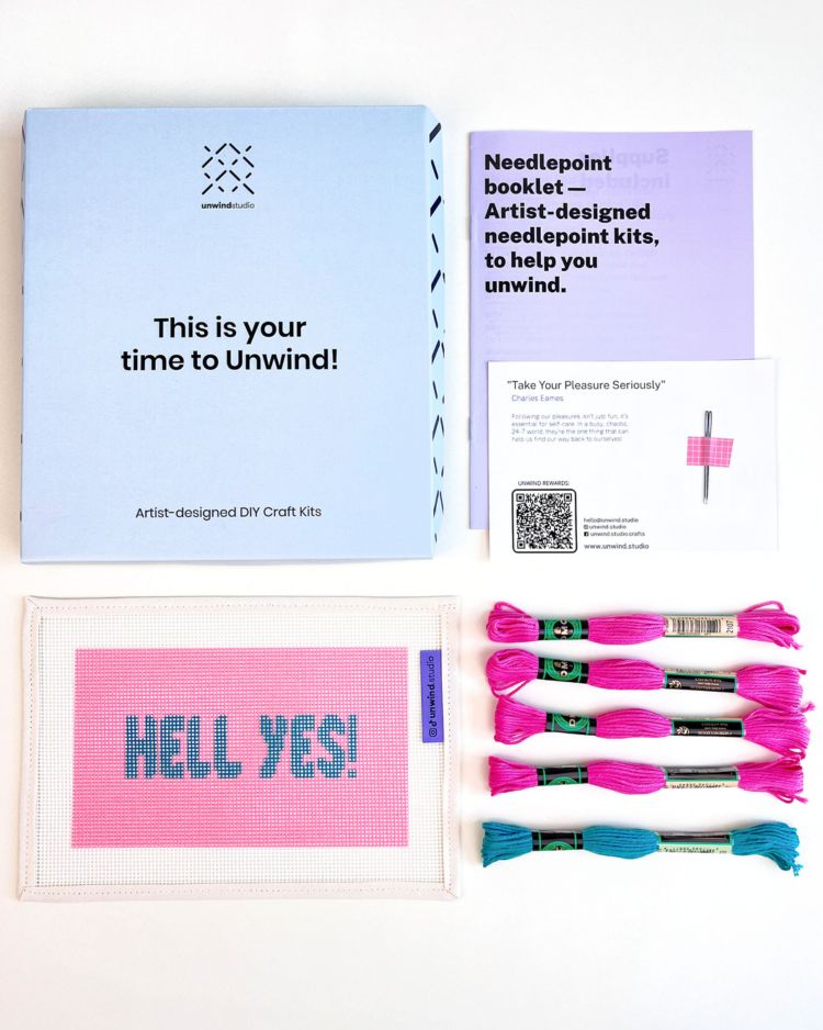 Hell Yes! Needlepoint Kit for Clutch Insert