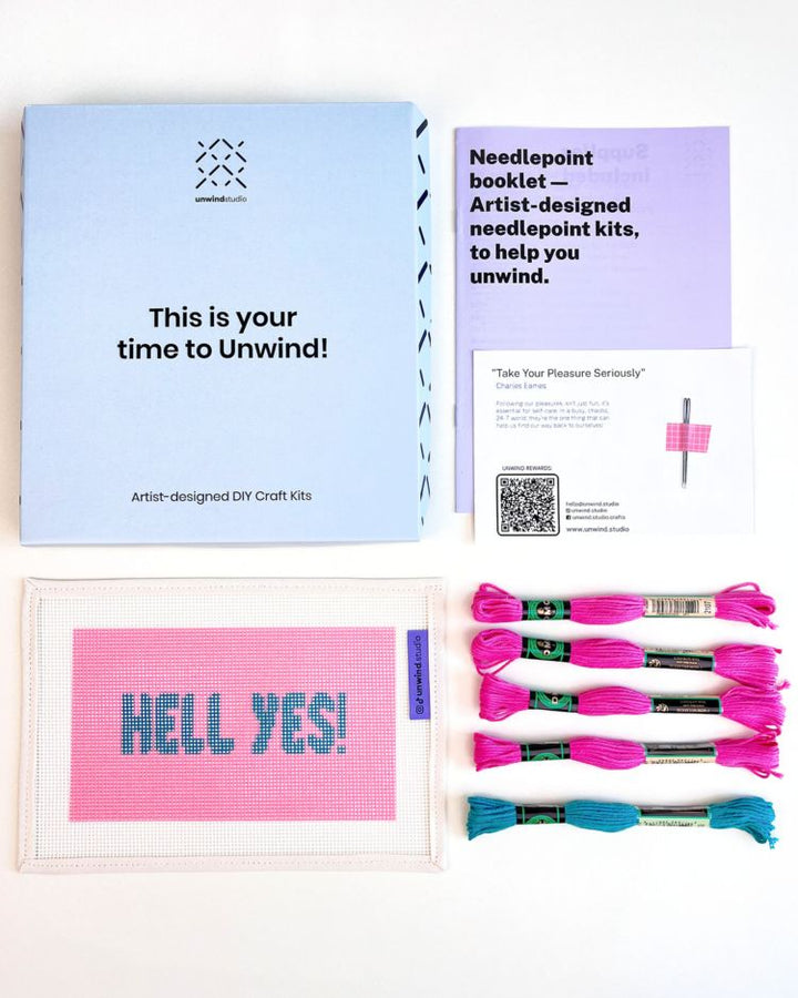 Hell Yes! Needlepoint Kit for Clutch Insert