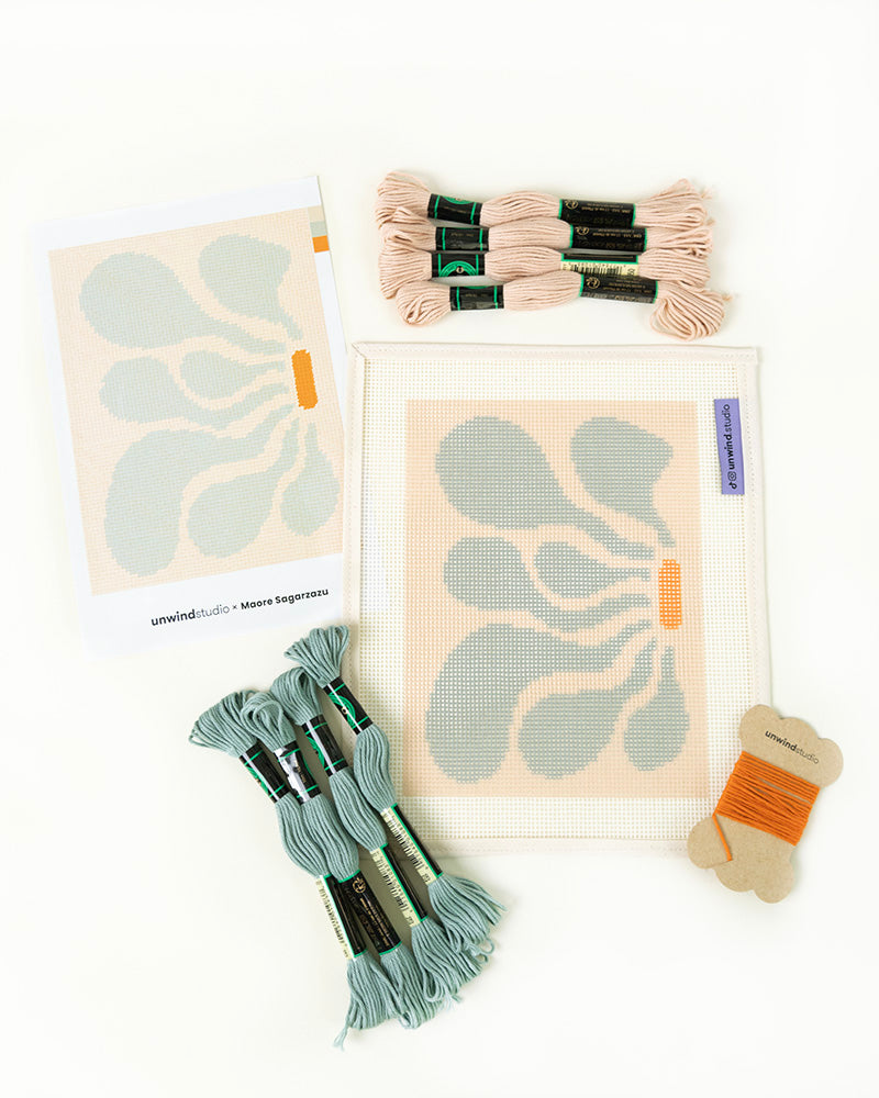 Itsas lorea 3 Needlepoint Kit- canva and threads