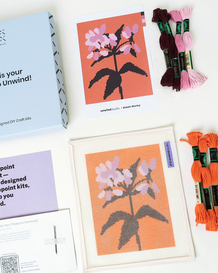 Joe Pye Weed Needlepoint Kit- complete kit