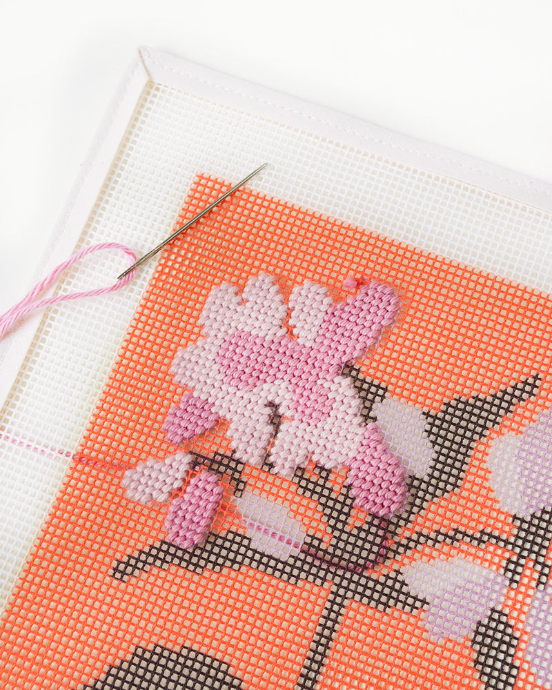 Joe Pye Weed Needlepoint Kit- work in progress