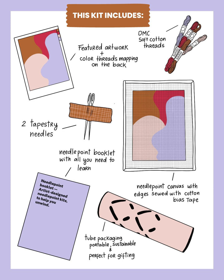 Lovely Day Beginner Needlepoint Kit by Unwind Studio