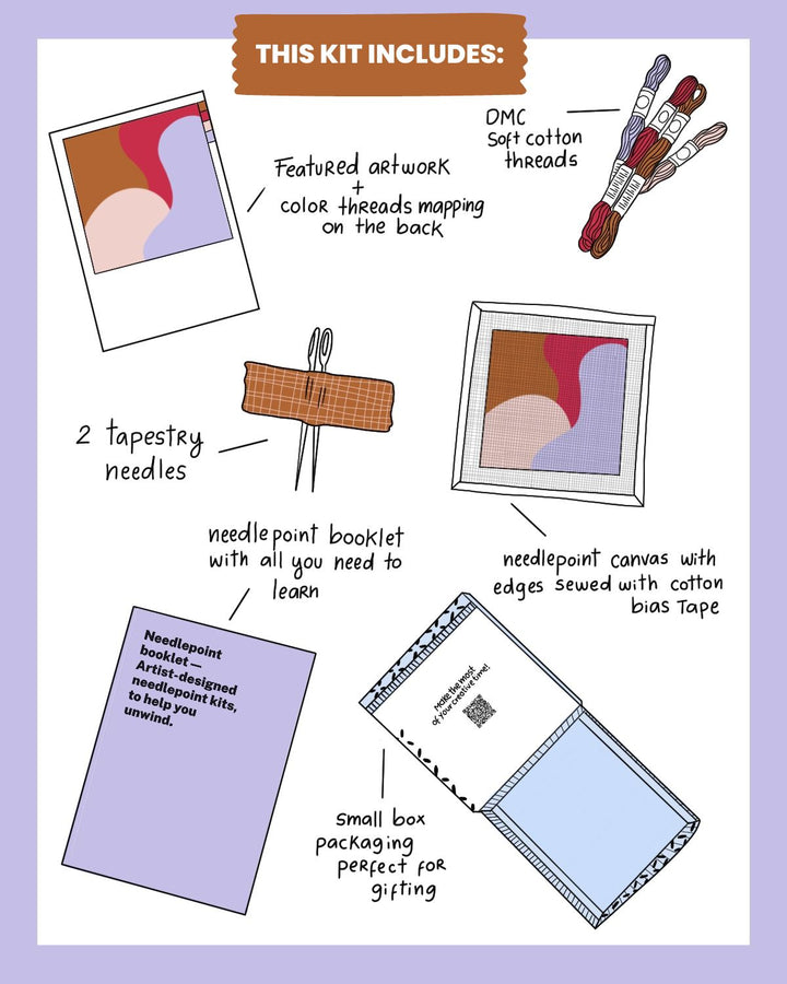 A Espera / The Waiting Beginner Needlepoint Kit by Unwind Studio