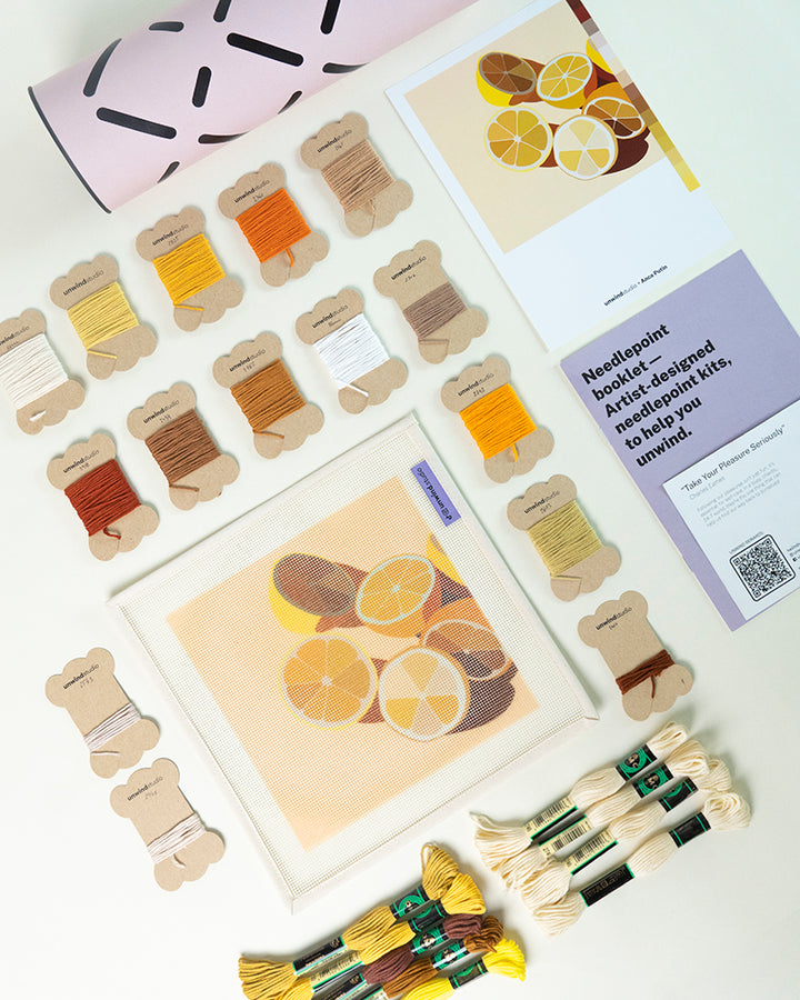 Zitronen Gobelinstickerei set