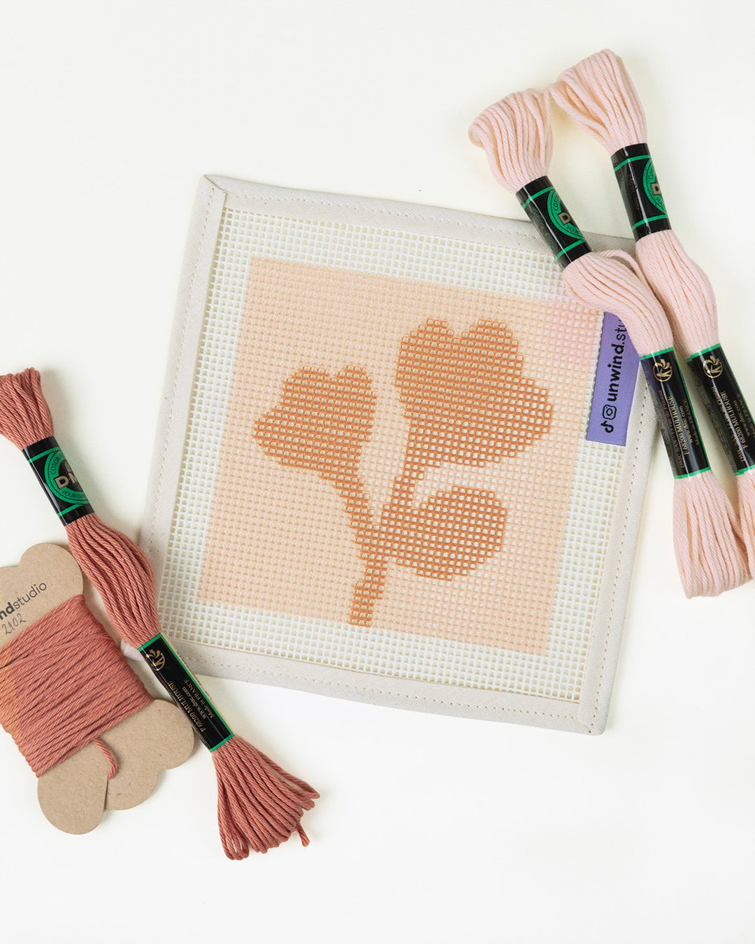 Beige Flower Sisters Coasters_ canva and threads