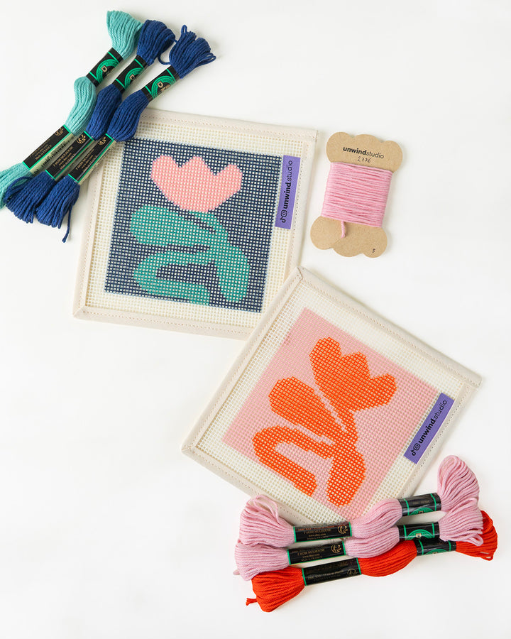 Two Level 0 Petals Coasters- Canvas and threads
